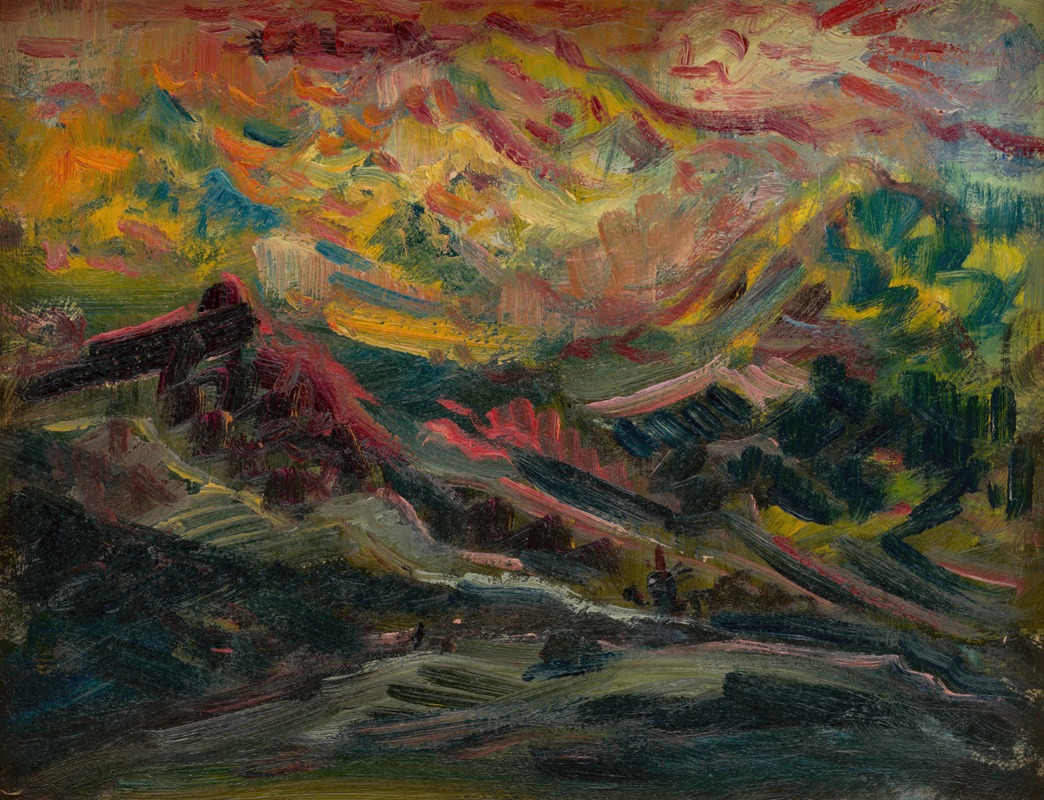 Arnold Peter Weisz-Kubínčan - Sunset in the Mountains