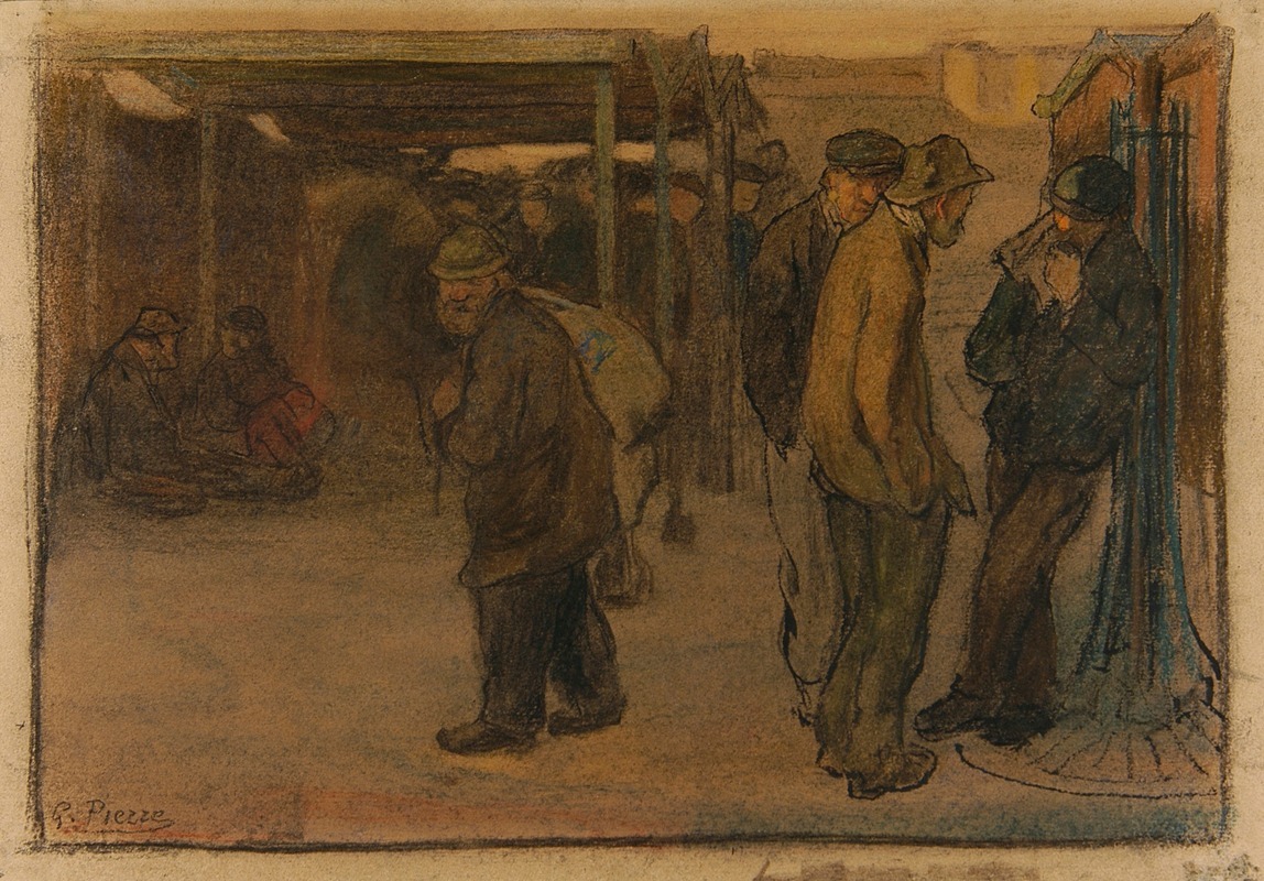 Gustave Pierre - Stationnement d’indigents devant un baraquement