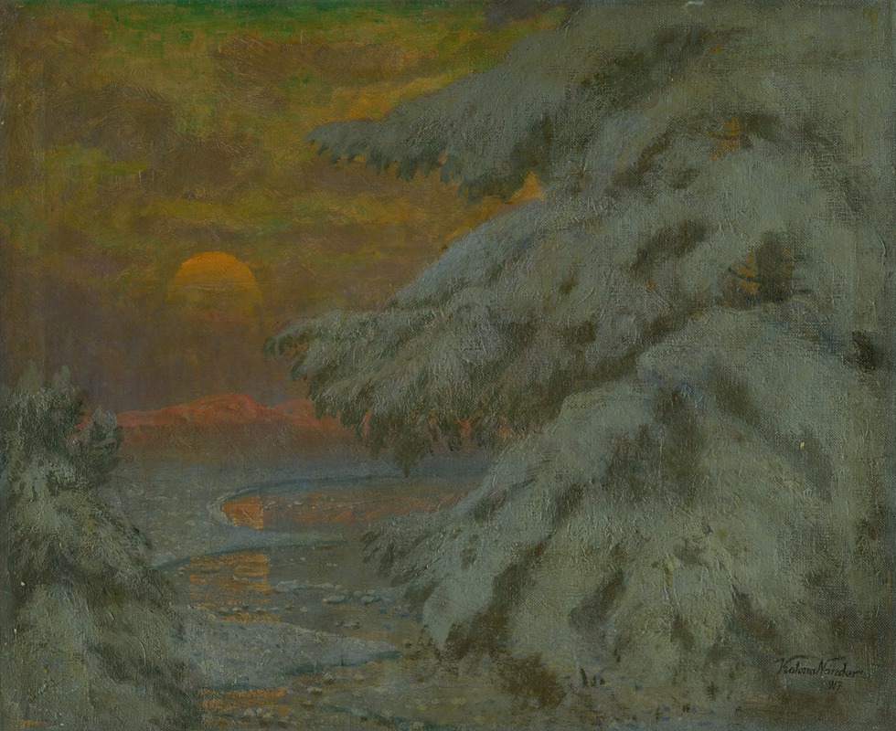 Ferdinand Katona - Sunset in winter