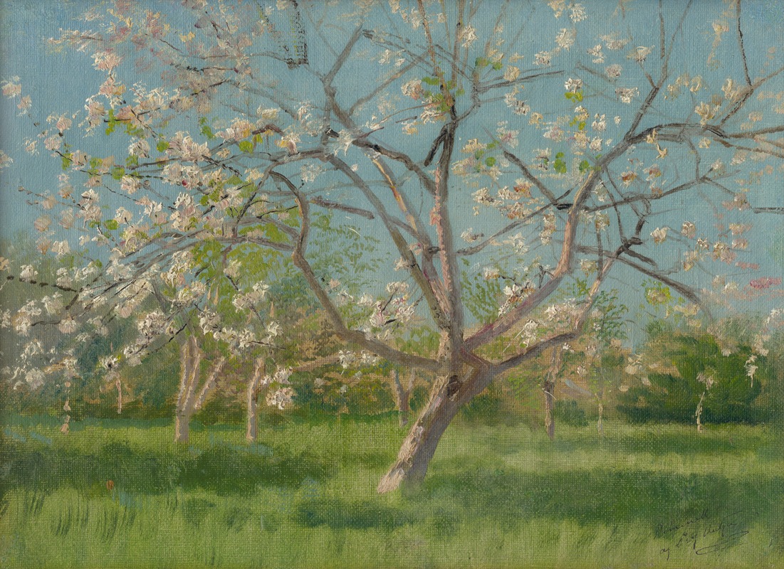 Ladislav Mednyánszky - Study of Blooming Trees in an Orchard