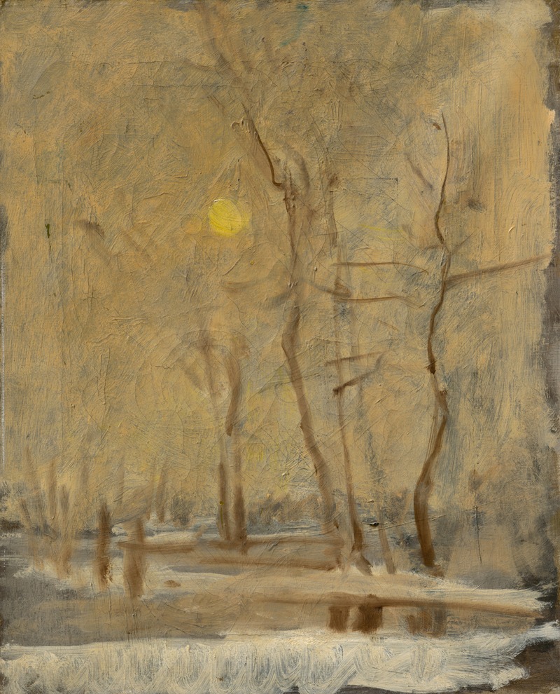 Ladislav Mednyánszky - Winter Sun in a Landscape with a Brook. Motif from Strážky