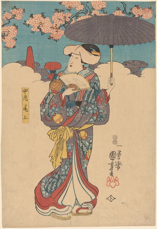 Utagawa Kuniyoshi - Woman with Purple Umbrella