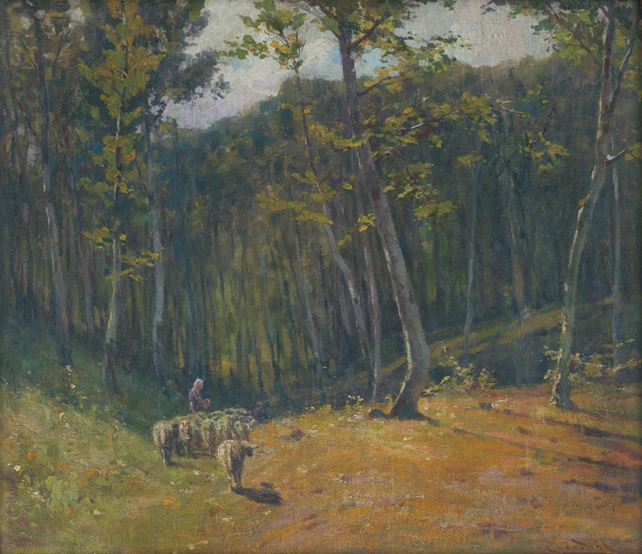 Ľudovít Čordák - Forest with sheep
