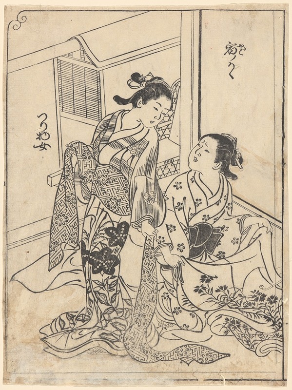 Nishikawa Sukenobu - Woman and Maid