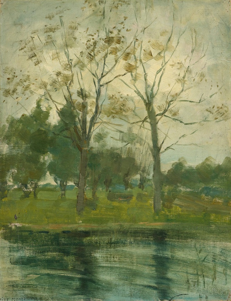 Piet Mondrian - Two Trees Silhouetted Behind A Water Course