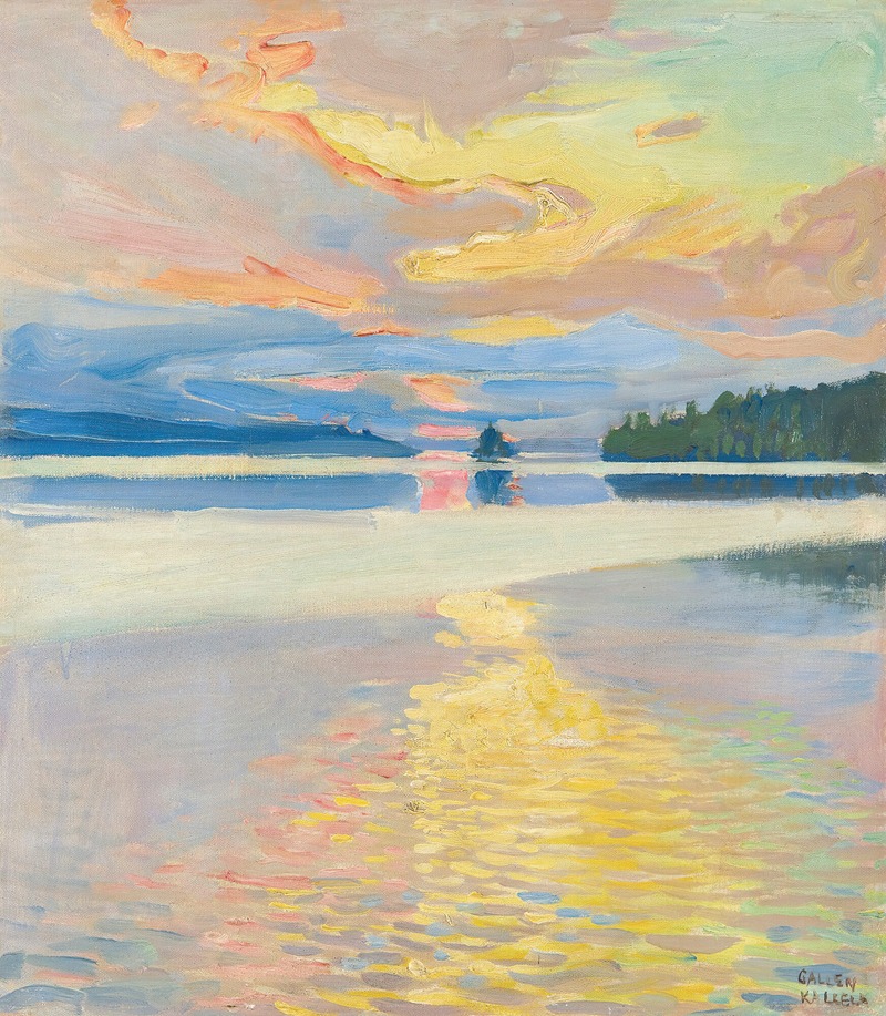 Akseli Gallen-Kallela - Sunset Over Lake Ruovesi