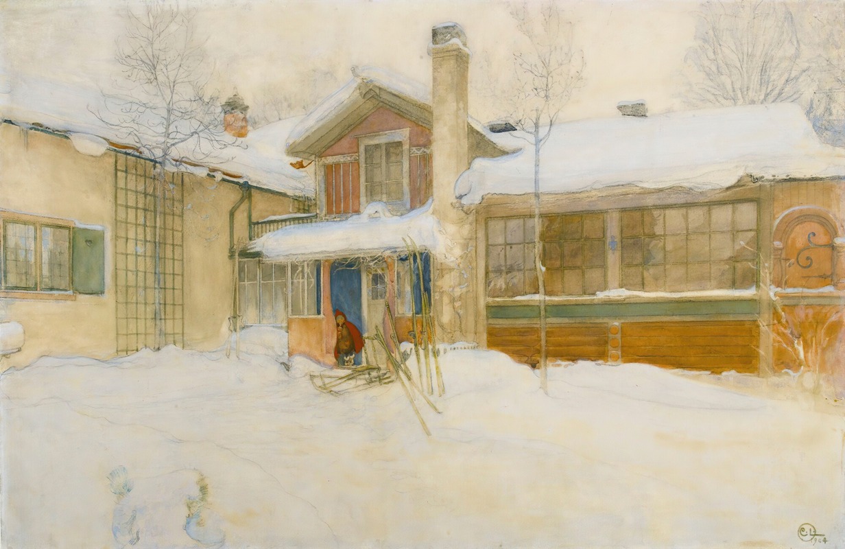 Carl Larsson - My Country Cottage In Winter, Sundborn