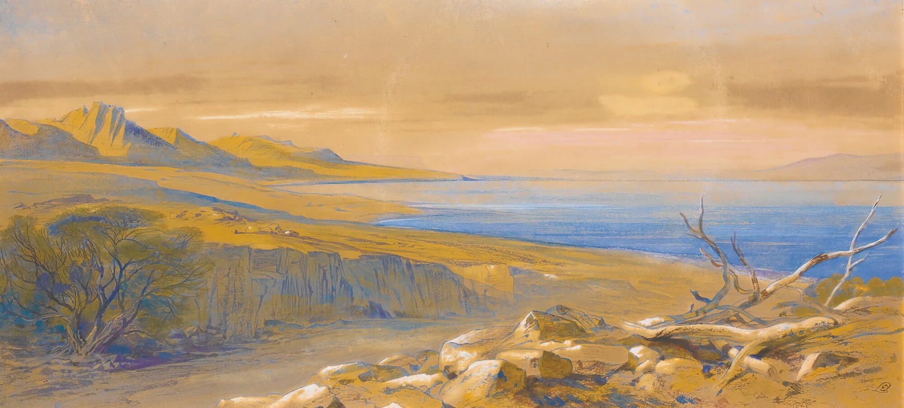 Edward Lear - The Dead Sea, Jordan