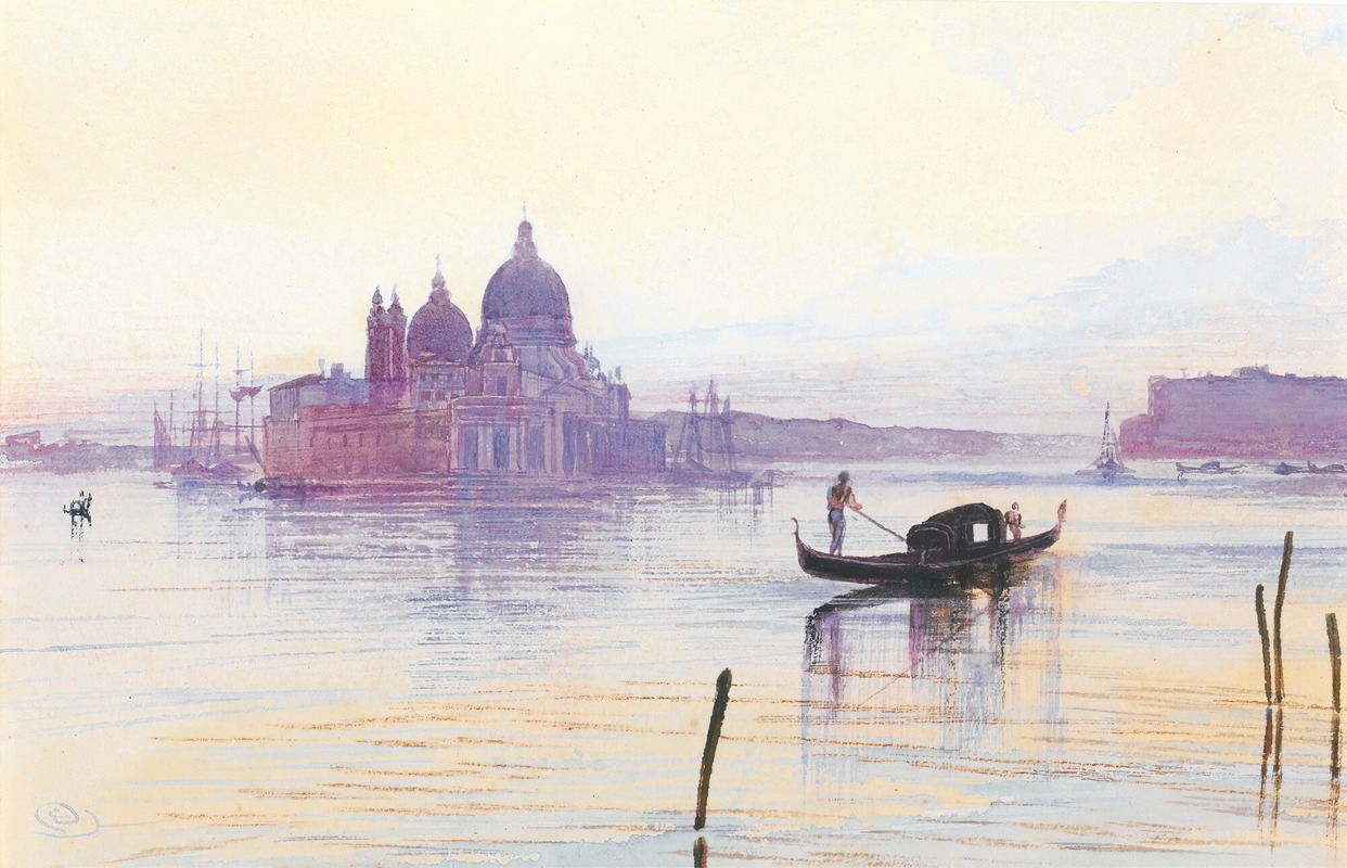 Edward Lear - Santa Maria Della Salute From Across The Bacino, Venice