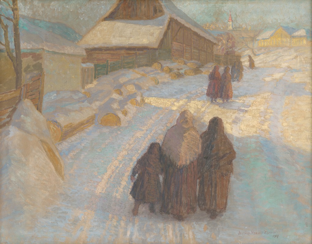 Elemír Halász-Hradil - Winter in the village