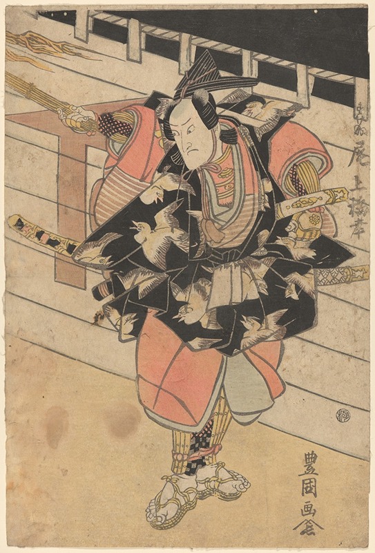 Toyokuni Utagawa - Actor (part of costume a design of birds on black)