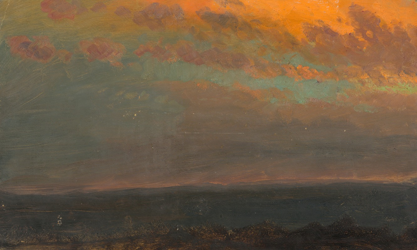 Frederic Edwin Church - Hudson Valley at Sunset