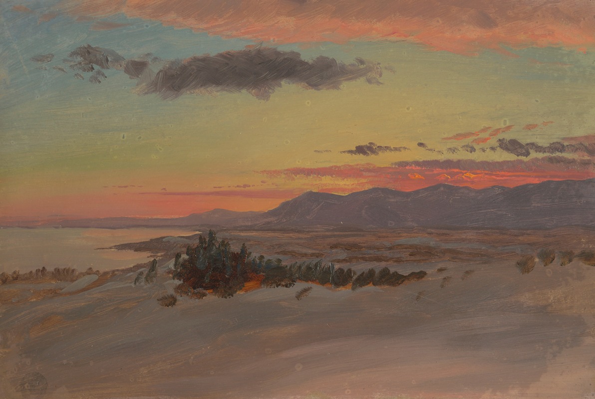 Frederic Edwin Church - Hudson Valley in Winter, Looking Southwest from Olana