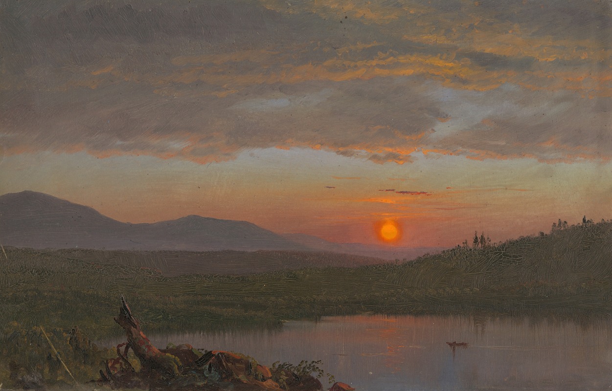 Frederic Edwin Church - Hudson Valley, New York at Sunset
