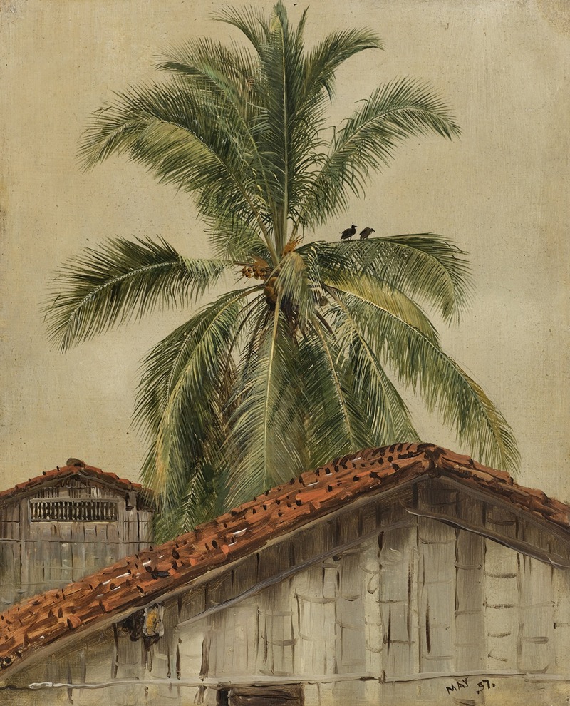 Frederic Edwin Church - Palm Trees and Housetops, Ecuador