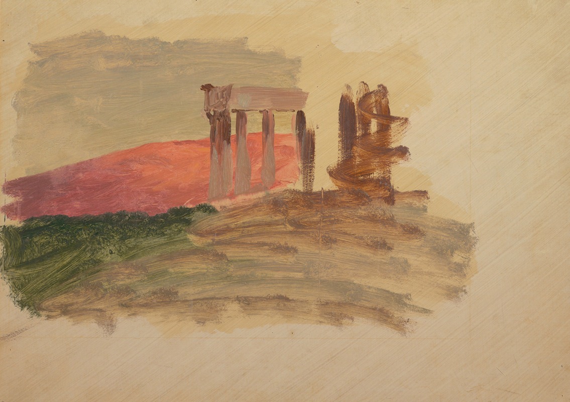 Frederic Edwin Church - Rapid sketch of the Temple at Corinth