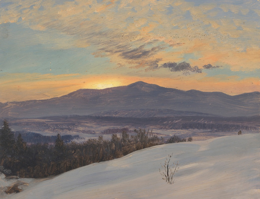 Frederic Edwin Church - Sunset Across the Hudson Valley, Winter