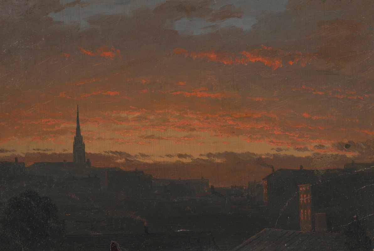 Frederic Edwin Church - Sunset at Hudson, New York