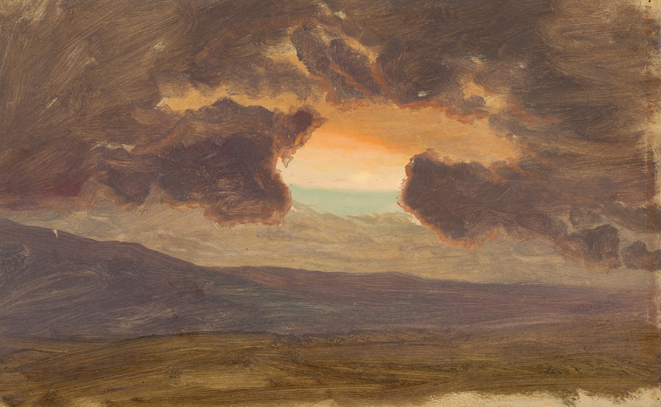 Frederic Edwin Church - Sunset over bare hills