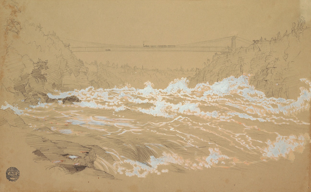 Frederic Edwin Church - The Gorge, Niagara, Looking Toward the Suspension Bridge