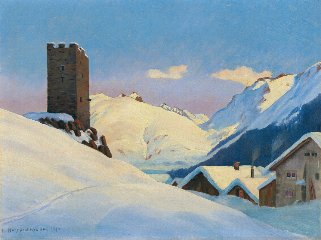 Hans Beat Wieland - Winter Landscape (Near Hospental)