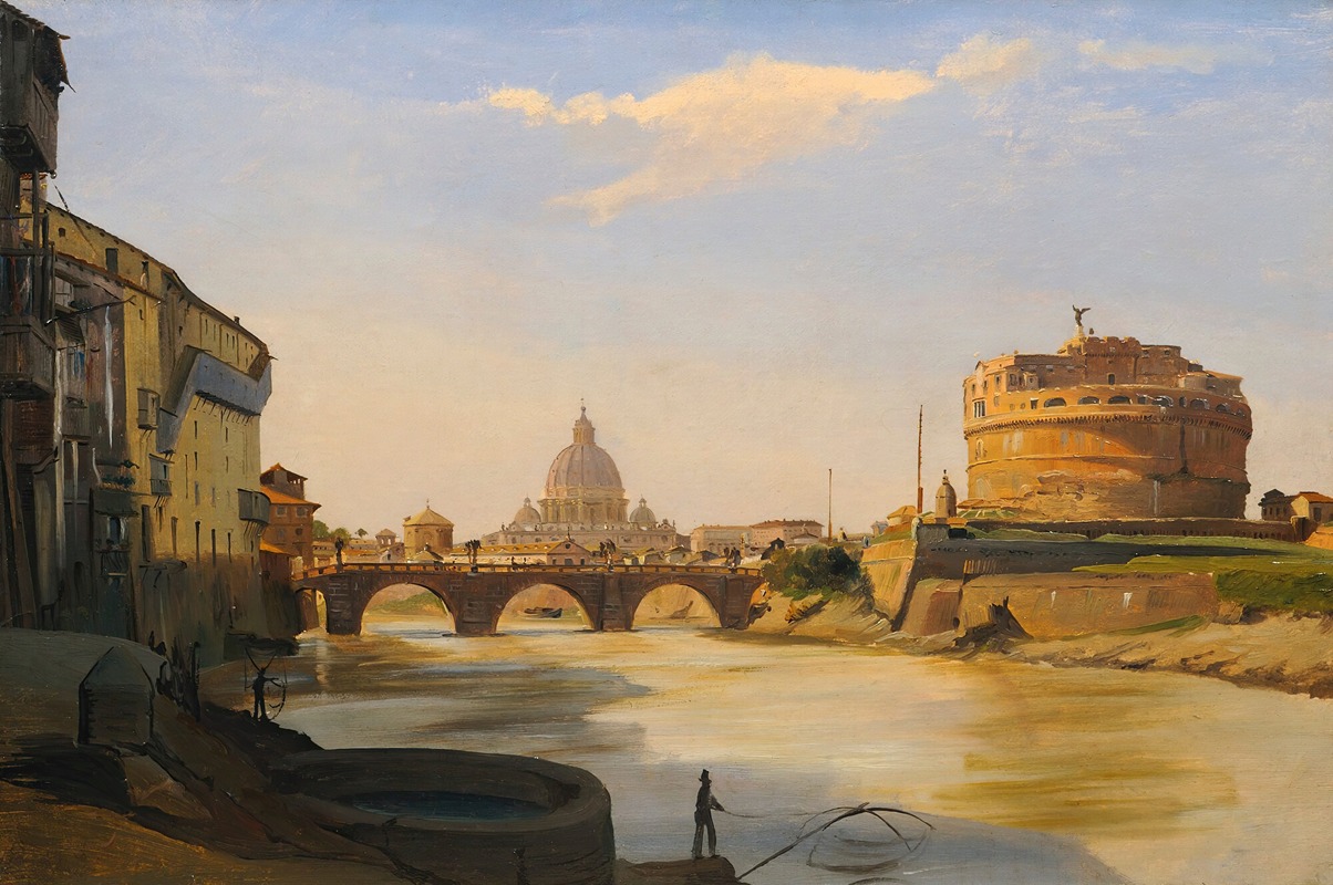 Ippolito Caffi - View Of The Castel Sant’angelo, Rome