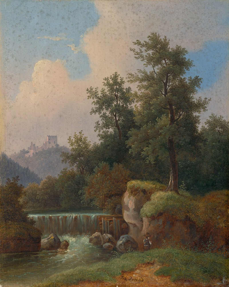 Jozef Jonáš - Landscape with Castle and Dam
