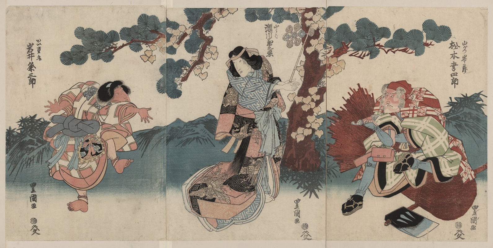 Toyokuni Utagawa - Matsumoto kōshirō, segawa kikunojō, iwai kumesaburō