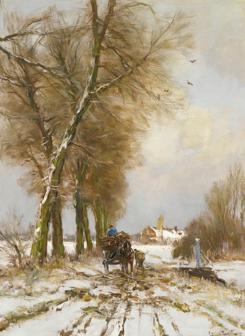 Louis Apol - Figures On A Snowy Path
