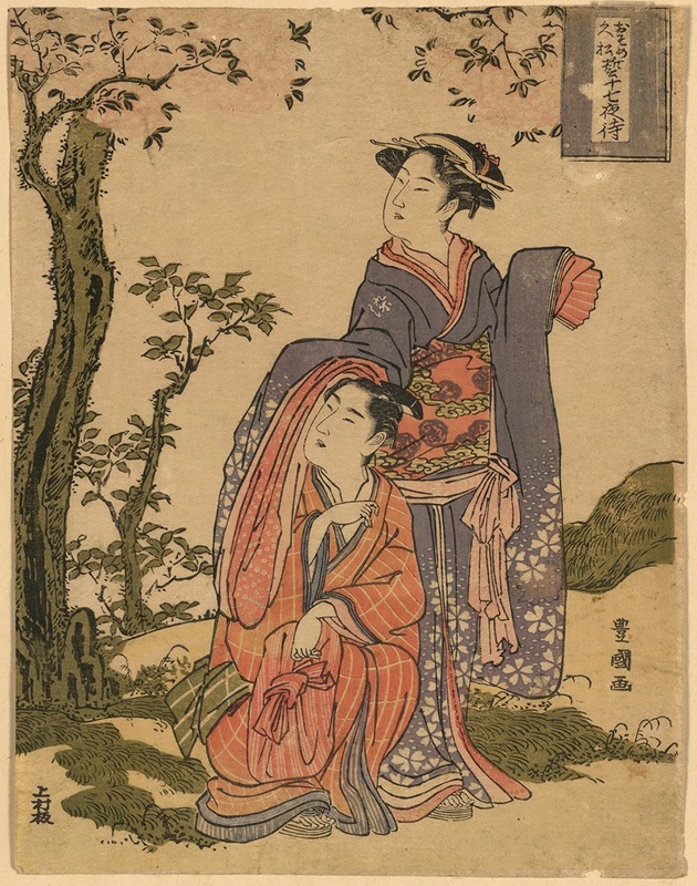 Toyokuni Utagawa - Osome hisamatsu chikai no jūshichiya machi