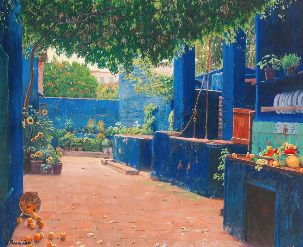 Santiago Rusiñol - The Blue Courtyard, Arenys