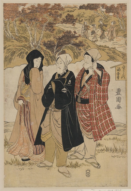 Toyokuni Utagawa - San yakusha kaian-ji no momijigari