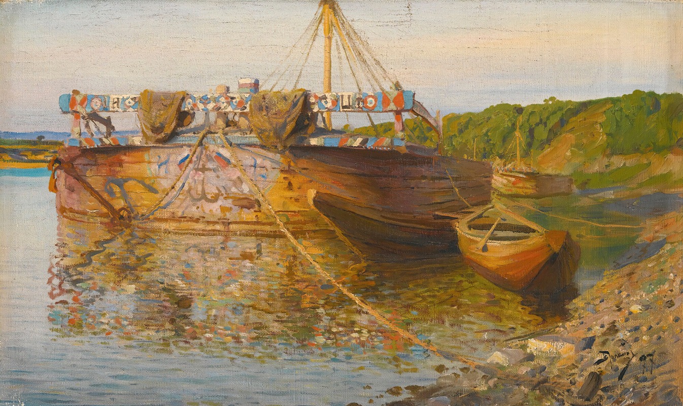 Vasily Dmitrievich Polenov - Barge On The River Oka