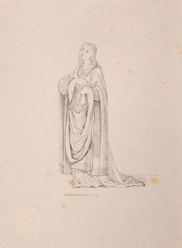 Jacques-Raymond Brascassat - Jeune femme en costume XVe s.