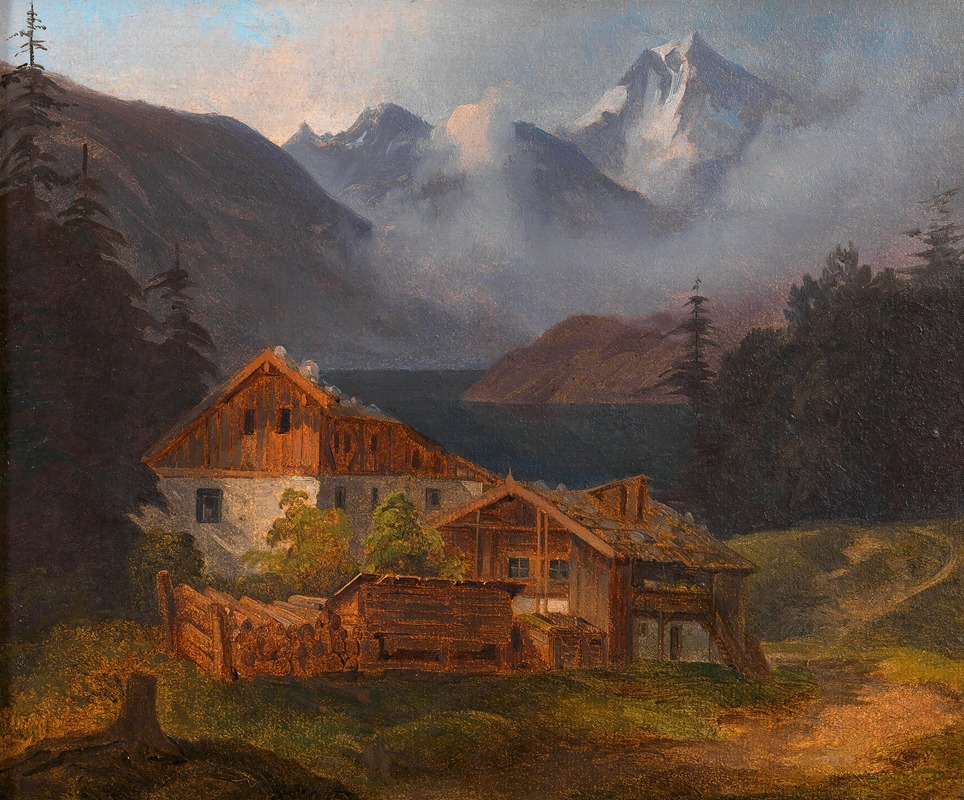Adalbert Stifter - Bauerngehöft an einem Bergsee