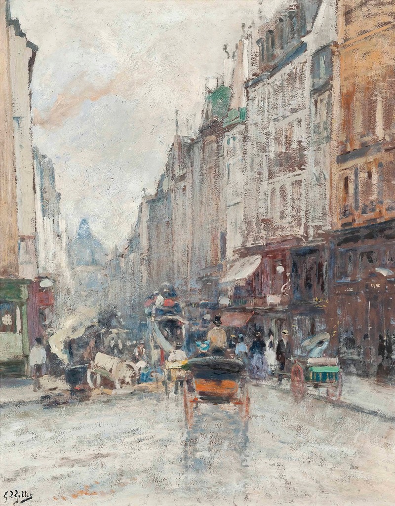 Eugène Louis Gillot - Rue de Seine, towards the Grand Palais, Paris