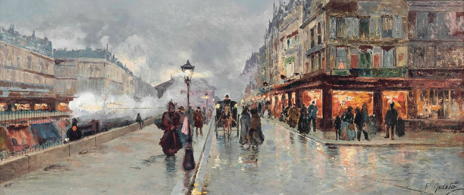 Fausto Giusto - At the Gare Saint Lazare towards the end of the day