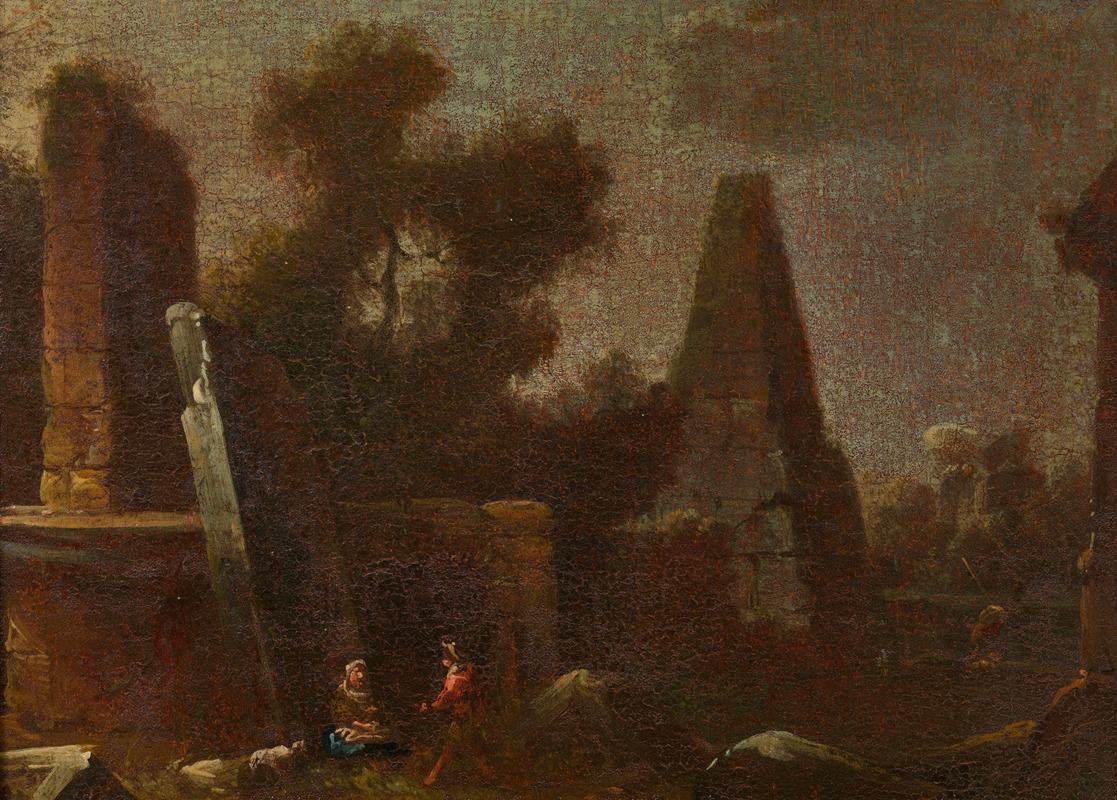 Franz Thomas Canton - Phantastische Ruinenlandschaft mit Obelisk