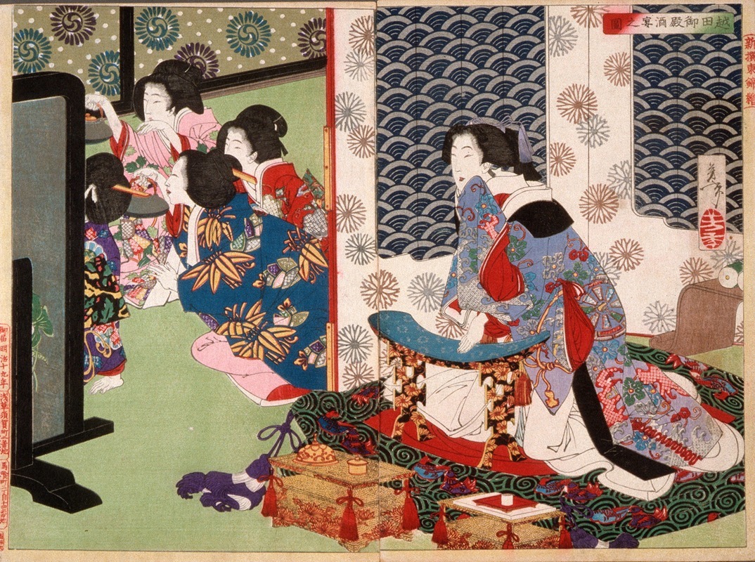 Tsukioka Yoshitoshi - A Banquet at the Koshida Palace