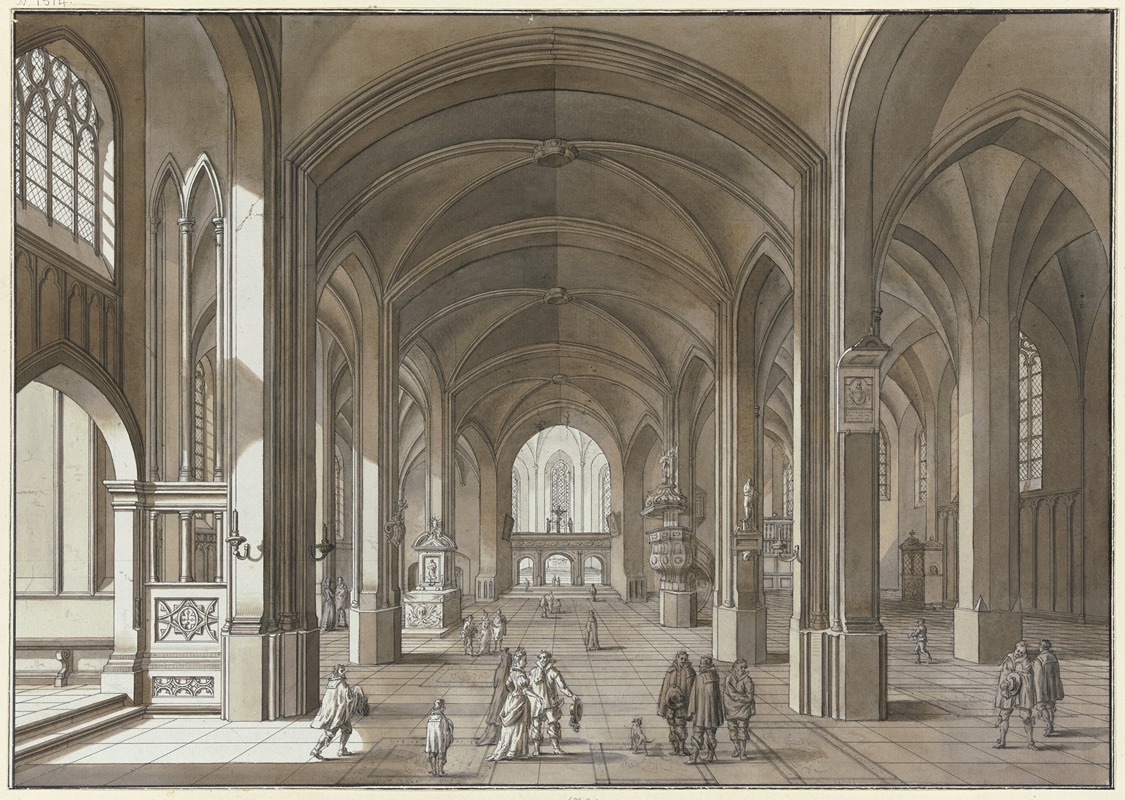 Johann Ludwig Ernst Morgenstern - Blick auf Lettner und Chor einer dreischiffigen gotischen Kirche