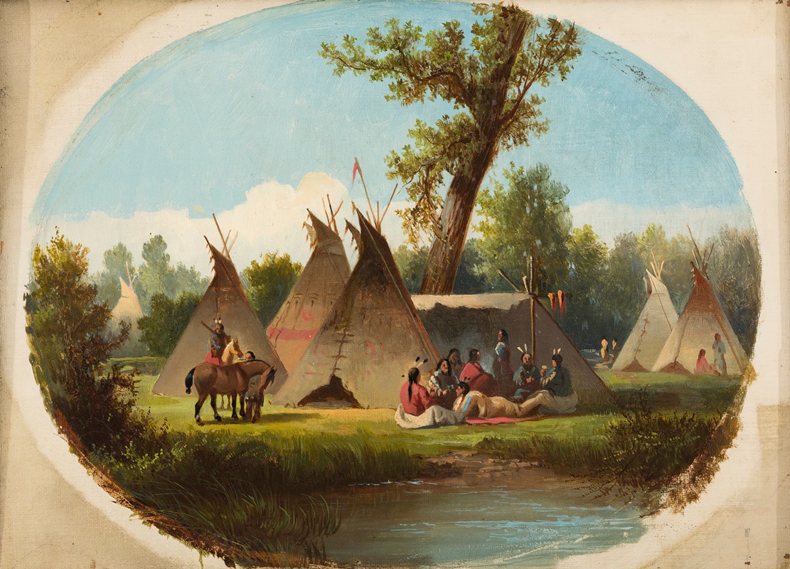 John Mix Stanley - Assiniboin Encampment on the Upper Missouri