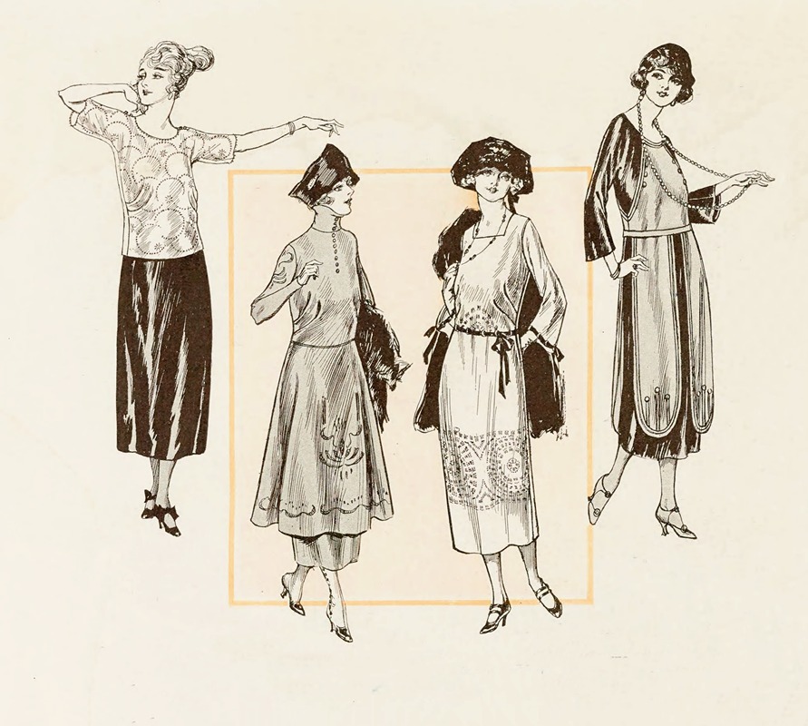 Anonymous - Spring brings the fitted and box-cut suit coat, many low waistlines, overblouse and one-piece costumes