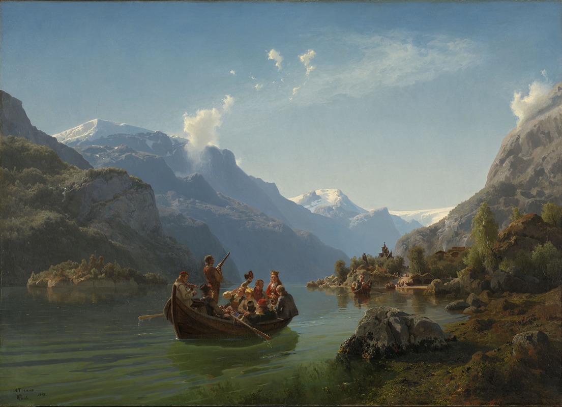 Adolph Tidemand - Bridal Procession on the Hardangerfjord