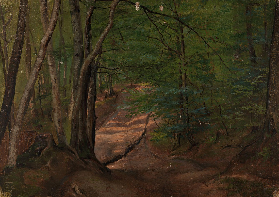 Adolph Tidemand - Road in the Forest