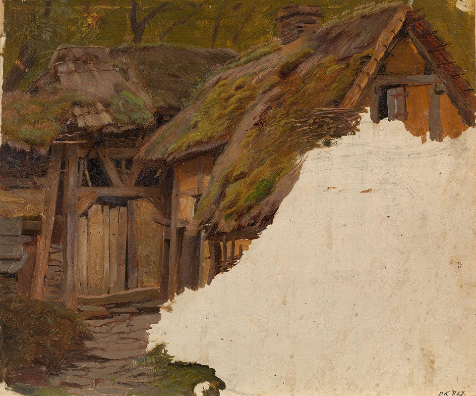 Adolph Tidemand - Study of an old Farm