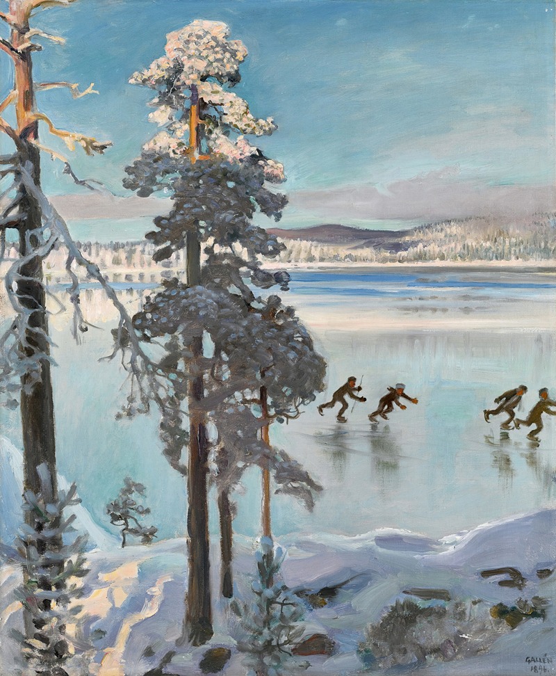 Akseli Gallen-Kallela - Skaters on Lake Ruovesi