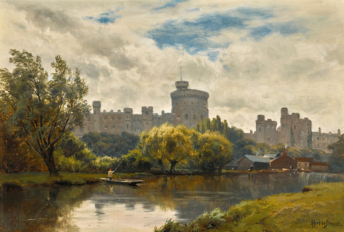 Alfred de Bréanski - Windsor castle from the Thames