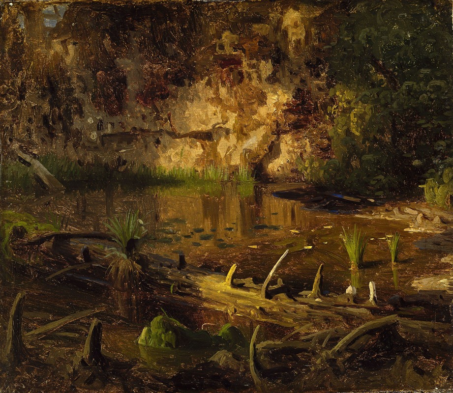 August Cappelen - Study of a fallen Tree