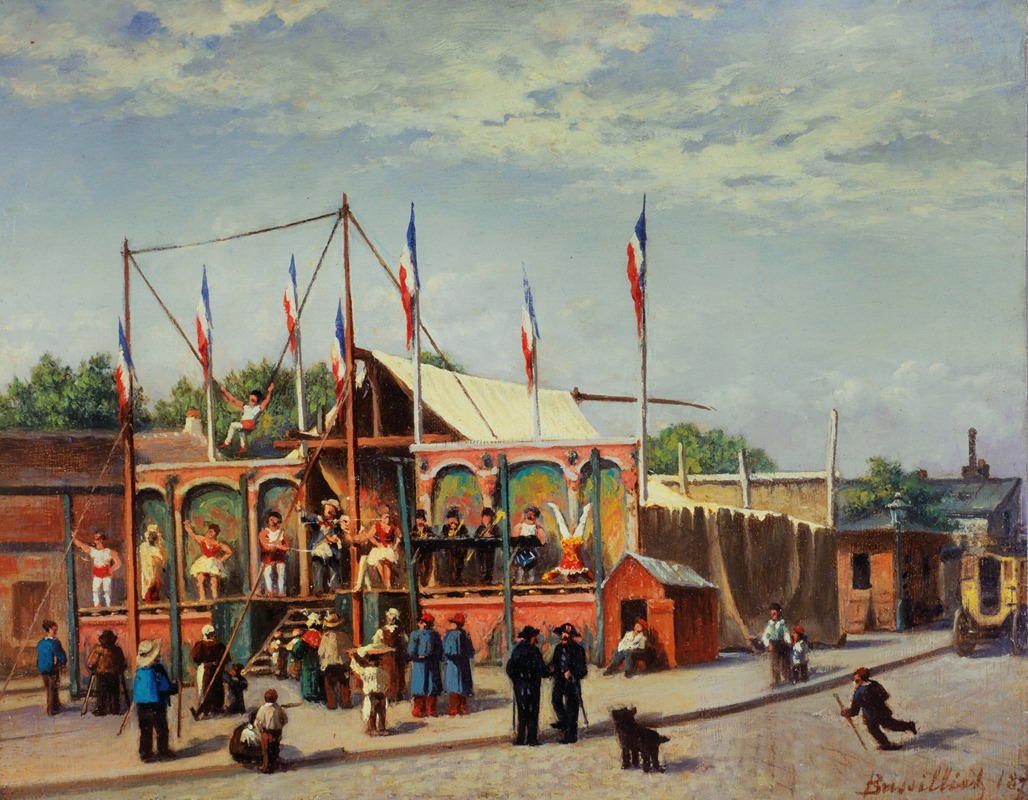 C. Bussilliet - La Baraque du lutteur Dubois, boulevard de la Villette