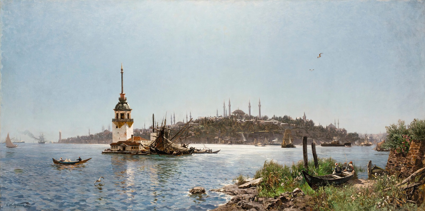 Carl Saltzmann - Leander’s Tower And The Old City Beyond, Constantinople